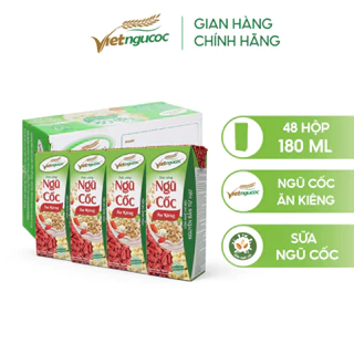 Thùng 48 Hộp Sữa Ngũ Cốc Ăn Kiêng VIỆT NGŨ CỐC Uống Liền Thích Hợp Cho Người Ăn Kiêng Eat Clean 180ml/Hộp