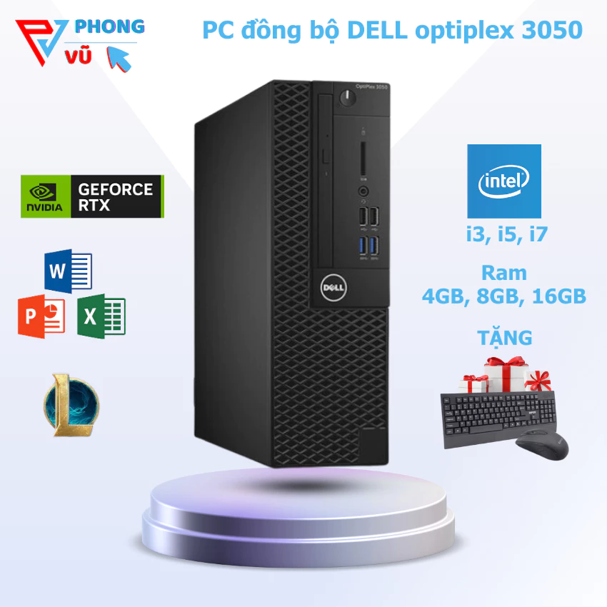 Case máy tính Dell Optiplex 3050 SFF core i5 6500 ram 8GB,ổ cứng SSD 256GB. Tặng bàn di chuột + usb thu WIFI