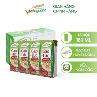 [CC] Thùng 48 Hộp Sữa Gạo Lức Huyết Rồng VIỆT NGŨ CỐC Bổ Sung Chất Xơ Vitamin Thanh Lọc Cơ Thể 180ml/ Hộp