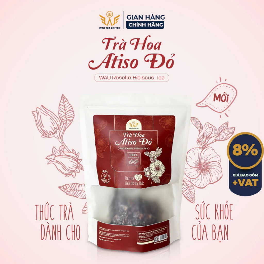 Trà Hoa Atiso Đỏ Hibiscus WAO (500g) thơm ngon tốt cho sức khỏe