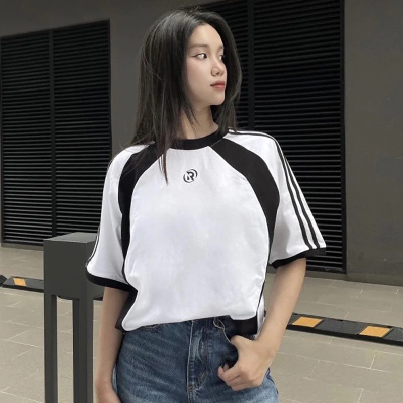 Áo Phông In Logo Chữ R CAROLL Unisex [FREESHIP] - Thun Cổ Tròn Dáng Thụng Chất Thun Cotton khô Mặc Hè Mát