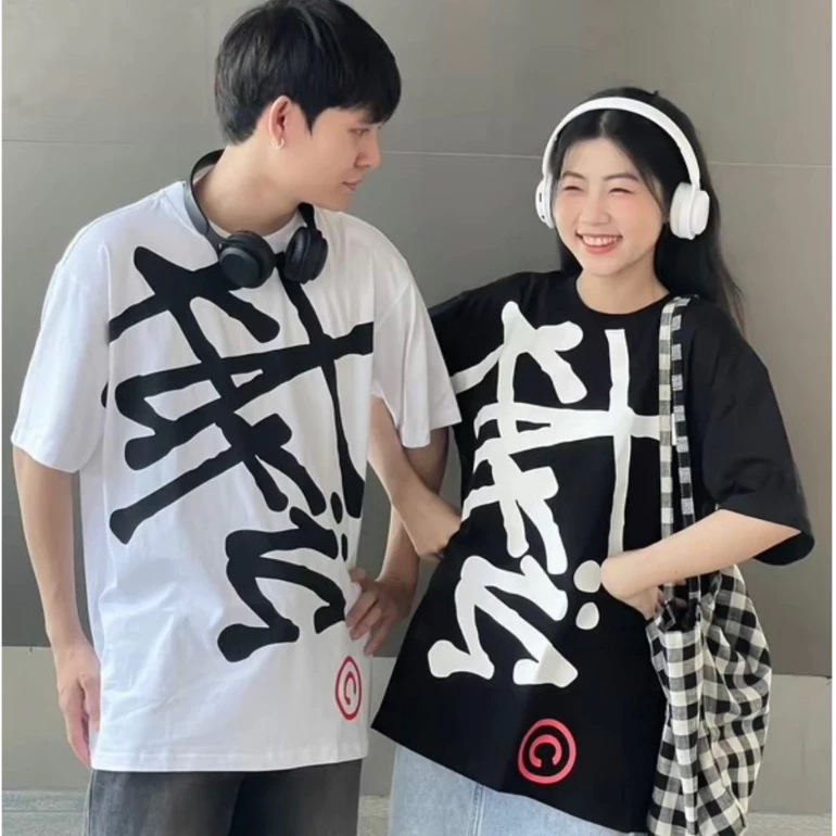 Áo Phông In Chữ Rối FaFig CAROLL Unisex [FREESHIP] - Thun Cổ Tròn Dáng Thụng Chất Thun Cotton khô form rộng