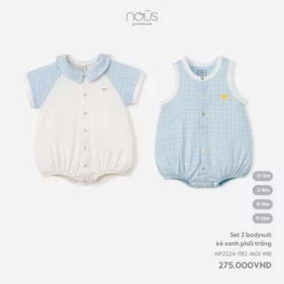 Nous - Set 2 bodysuit phối màu Nu premium cao cấp cho bé trai bé gái size sơ sinh đến 1 tuổi SS24.2