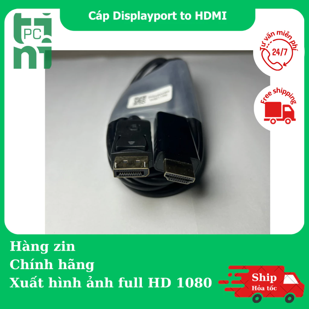 Cáp Chuyển Đổi DisplayPort Sang HDMI, Cáp HDMI Hỗ Trợ Độ Phân Giải 4K 30Hz Có Chipset Chính Hãng