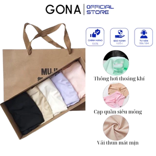 Set 5 Quần Lót Nữ MUJI Cao Cấp Chất Cotton Nhăn Kháng Khuẩn, Co Giãn 4 Chiều Siêu Tốt - Gia Dụng Gona