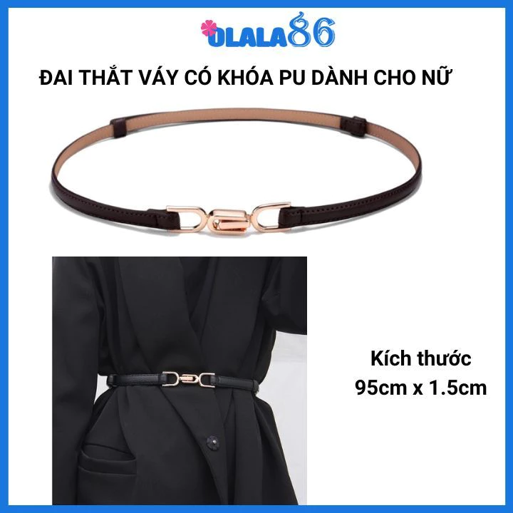 Thắt Đai, Dây Nịt,Thắt Lưng Khóa Chốt Vàng Đường May Đẹp Chắc Chắn 1.5cm Cho Nữ Thời Trang Olala 86