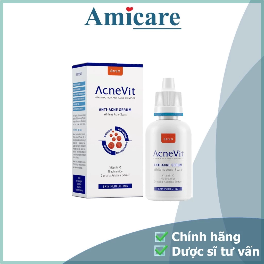 [CHÍNH HÃNG] AcneVit Tinh Chất Dưỡng Sáng Da Và Ngừa Mụn Anti-Acne Serum 30ml