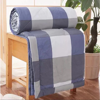 Chăn hè chần bông cotton MẪU CARO - mền ngủ cotton 1.6x2m - chất liệu cotton thoáng mát (maybongbenhstore)