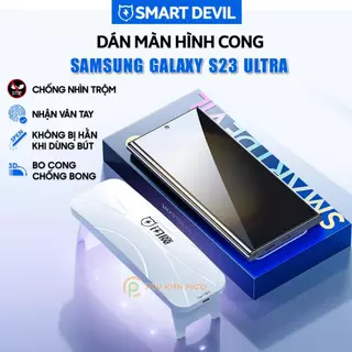 Dán màn hình chống nhìn trộm Samsung S23 Ultra PPF UV Smart Devil full màn dẻo - Dán PPF UV Samsung Galaxy S23 Ultra