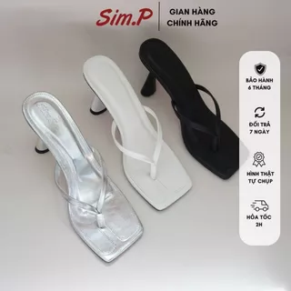 Cao gót nữ simpshoes dây xỏ ngón gót cao 7cm -Vei