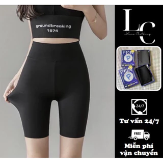 Quần Legging Ngố 5.0 Chất Su Đúc, Quần Đùi Nữ Cạp Cao Nâng Mông Full Hộp