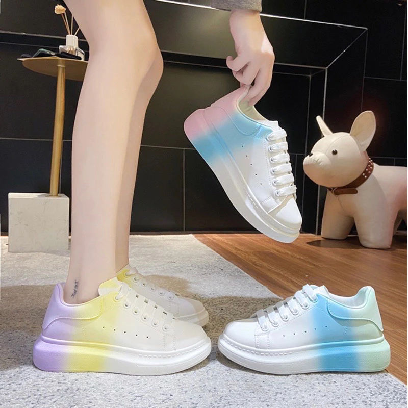 Giày thể thao nữ độn đế phối màu,sneaker nữ đế bánh mì kiểu dáng học sinh mã 559