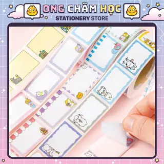 Cuộn 350 nhãn dán, Sticker, note ghi chú, nhãn vở dễ thương ND001