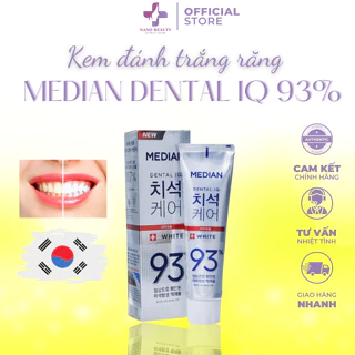 Kem Đánh Răng Median Dental IQ 93% Hàn Quốc Giúp Trắng Răng, Giảm Ố, Loại Bỏ Mùi Hôi  120g