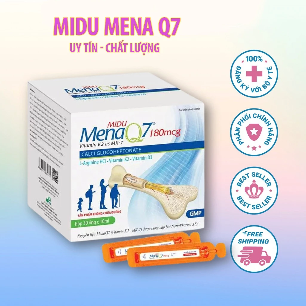 Midu MenaQ7 180mcg - Giúp Phát Triển Chiều Cao Cho Trẻ Em, Xương Chắc, Dài, Dẻo Dai