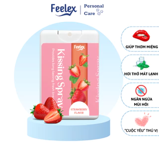 Xịt thơm miệng Feelex Kissing Spray nam nữ hương dâu, the mát - lọ 15ml