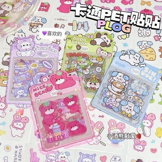 Set 20 sticker vuông Momo gấu dâu, hoạt hình - shop Liam