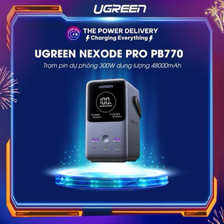 Trạm pin dự phòng Ugreen Nexode Pro PB770 300W dung lượng 48000mah, sạc nhanh PD 3.1 140W, với 3 cổng Type C, màn LED