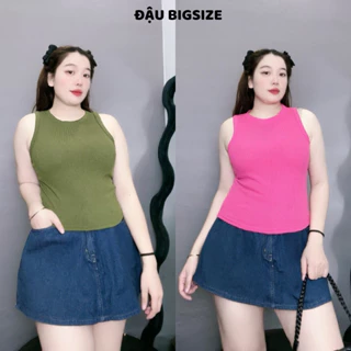 Áo ba lỗ bigsize nữ chất gân tăm co giãn nhiều màu dáng croptop thoáng mát (có freesize)  - G8