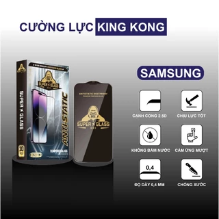 Kính cường lực Samsung A22 4G / A22 5G / M22 4G/ M32 KingKong full màn, chống bám bụi, bám nước