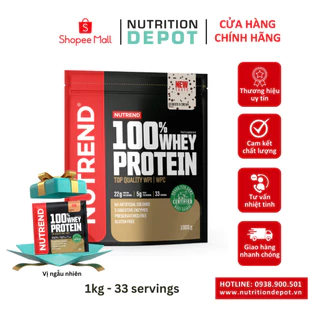 [TẶNG GIFT] Sữa tăng cơ Whey Protein Nutrend 100% (Túi 1kg x 33 lần dùng) - Nutrition Depot Vietnam