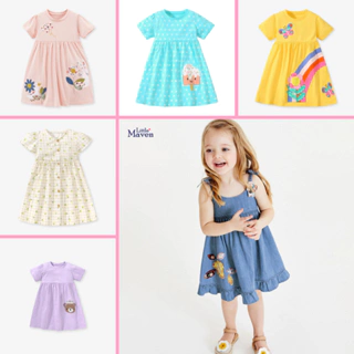 BST váy hè bé gái thun cotton nhiều họa tiết 2-7 tuổi mẫu mới P3 - Little Maven Chính Hãng