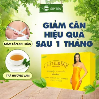 Trà giảm cân thảo mộc thái lan vị vani Catherine (hộp 16-32 gói) đốt cháy mỡ ngăn ngừa hấp thụ chất béo