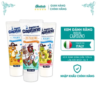 Kem Đánh Răng Trẻ Em Pasta Del Capitano Hữu Cơ Ngừa Sâu Răng An Toàn Cho Trẻ Nhỏ 75ml