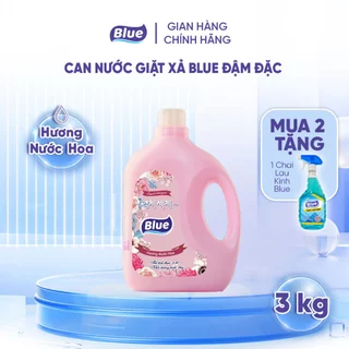 Nước Giặt Blue can 3L Hương Nước hoa Tặng Nước lau sàn - Công nghệ Giặt Xả Blue Hàn Quốc Trắng sáng - Thơm ngát dài lâu