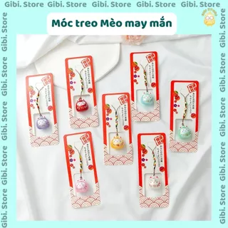 Móc treo Mèo may mắn cầu nguyện phước lành  GIBI STORE Lục lạc Mèo Chuông Mèo làm móc treo chìa khóa, túi xách, quà tặng