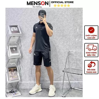 Đồ bộ Adidas cao cấp mùa hè chất mát chuẩn phom xịn đẹp Menson MH4-0170 Bộ thể thao nam cộc tay thun lạnh mùa hè 2024