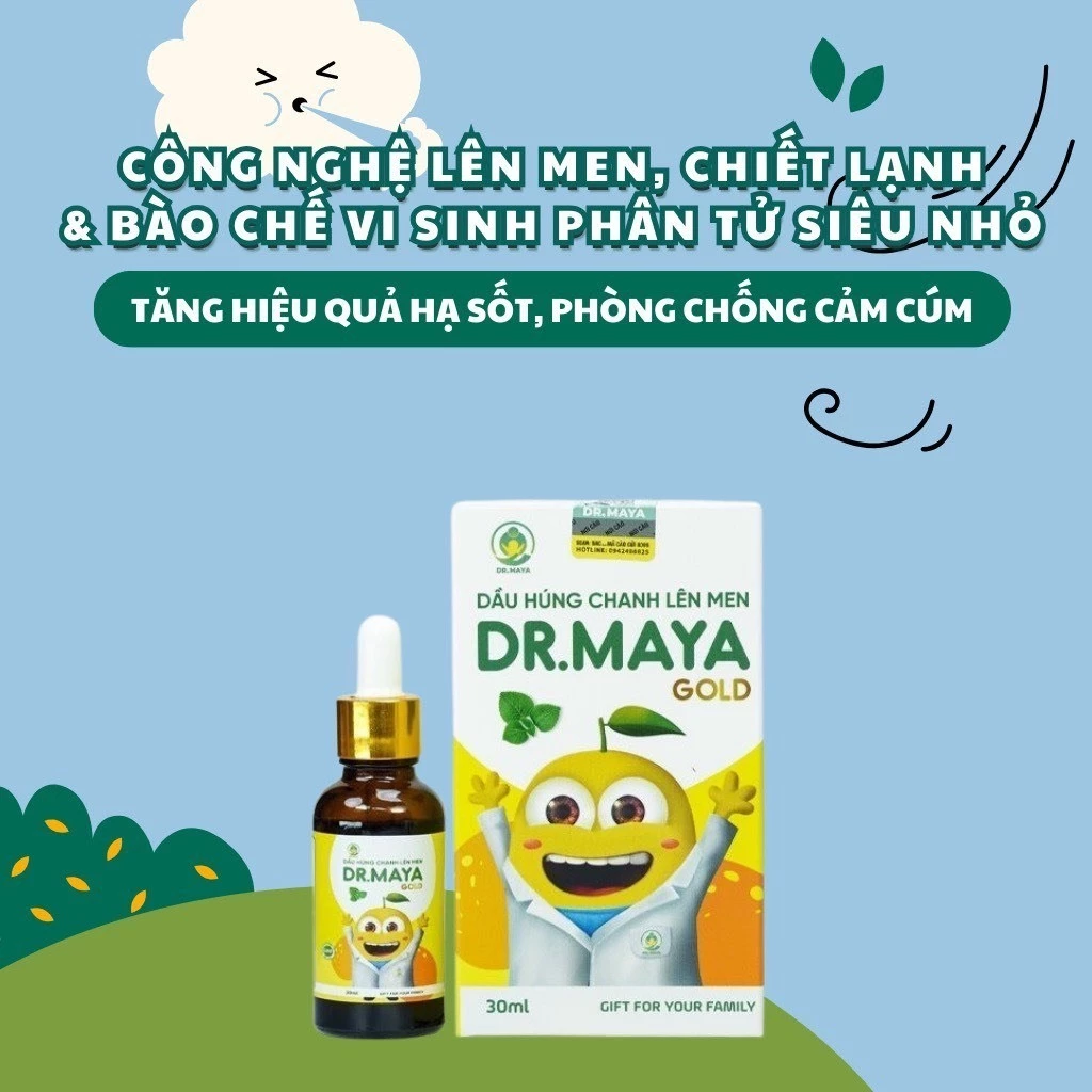 Dầu Húng Chanh lên men Minion Dr.Maya /Chai 30ml - phòng cảm cúm , tăng đề kháng cho Bé