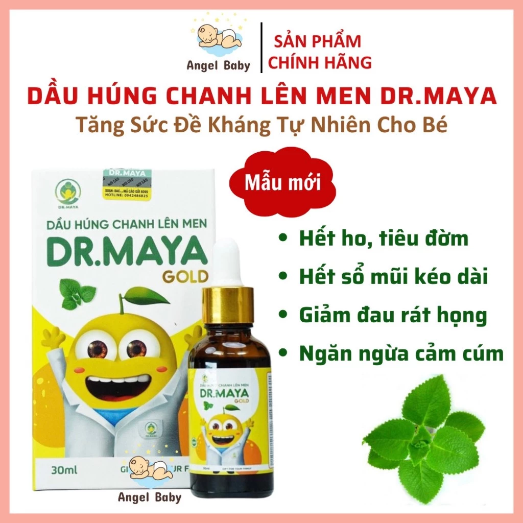 Dầu Húng Chanh Minion Dr.Maya 30ml Giúp Bé Hết Ho, Hết Sổ Mũi Kéo Dài, Tiêu Đờm, Tăng Đề Kháng