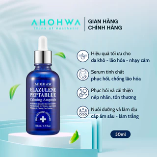 Serum Tinh Chất Phục Hồi Trẻ Hoá Da AHOHAW Elazulene Peptablue Calming Ampoule 50ml - Làm Dịu Da, Cấp Ẩm, Chống Lão Hoá