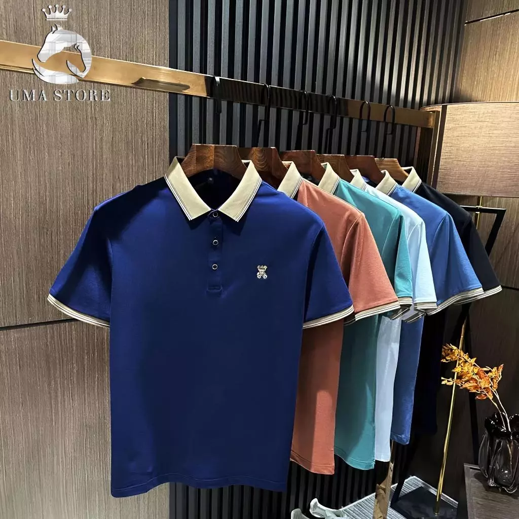 Áo Polo Nam UMA STORE Luke Bear Chất Liệu Vải Poly Dệt Kim Cao Cấp Thấm Hút Mồ Hôi Áo Thun Nam Có Cổ Phối Hình Gấu SPA48