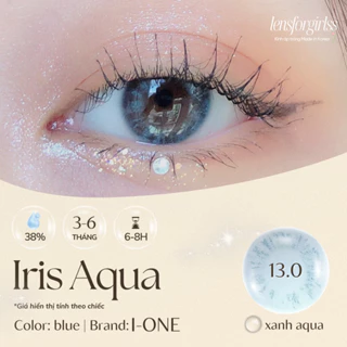 Kính áp tròng xanh biển tự nhiên IRIS AQUA chính hãng KOREA | HSD 3-6 tháng | Lens cận | LENSFORGIRLSS