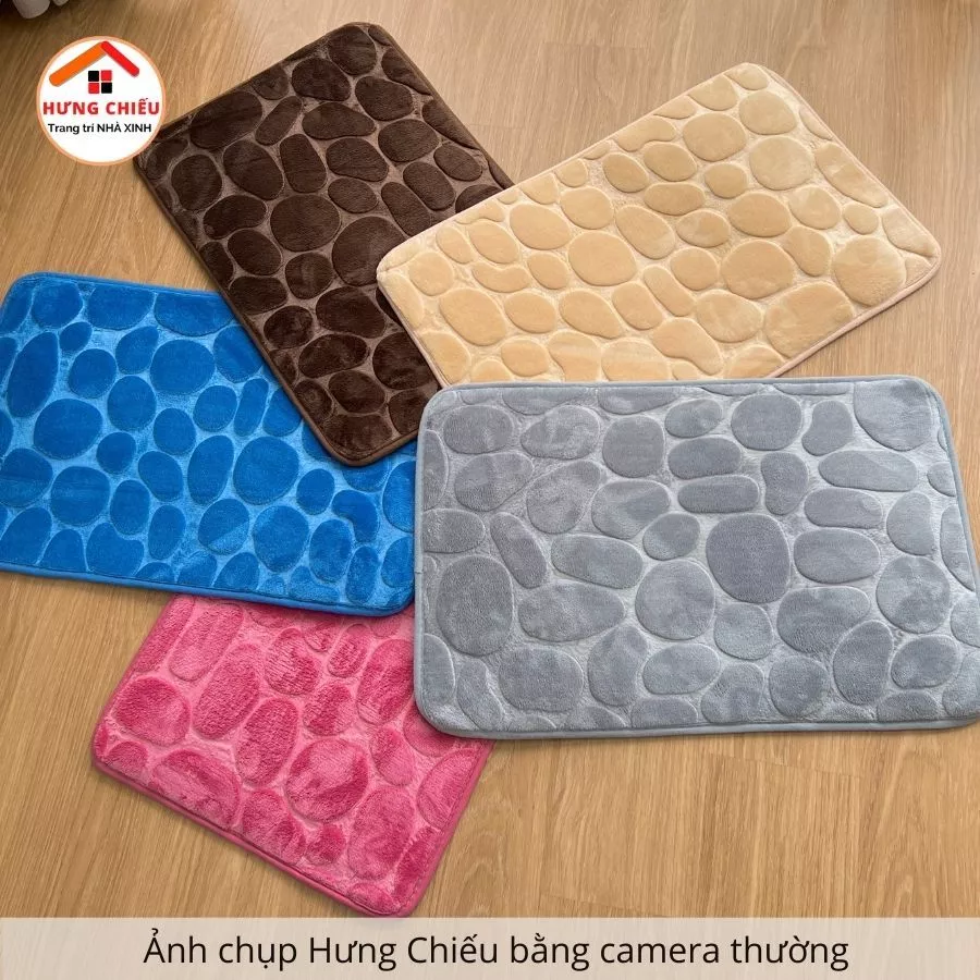 Thảm vân đá nổi lông mịn trải trước cửa ra vào decor phòng ngủ phòng khách chống trơn trượt - Hưng Chiếu ED32