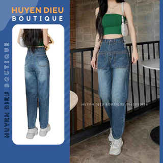 Quần jeans baggy nữ túi kiểu , mềm mịn , lưng cao , quần bò cạp cao che khuyết điểm MS3380 - Huyền Diệu Boutique