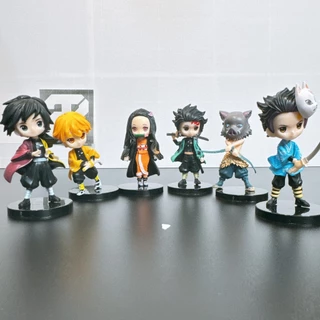 Kimetsu no Yaiba (Demon Slayer), Figure Tanjiro, Nezuko, Zenitsu, Tomioka, Combo 6 mô hình nhân vật Anime