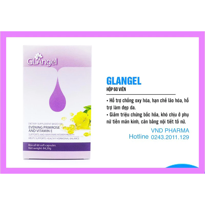 [CHÍNH HÃNG NHẬP KHẨU] GLANGEL - Hỗ Trợ Ổn định nội tiết, đẹp da, Hỗ Trợ Niêm Mạc chuẩn bị mang thai