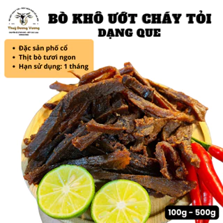 Bò khô ướt cháy tỏi nhà làm dạng que thơm ngon ít béo nhiều đạm 100 - 500g Dương Vương