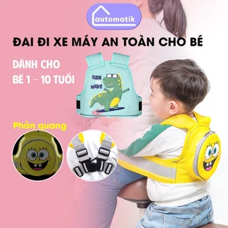 [Mã SGBAU30 giảm đến 30K đơn 99K] Đai Đi Xe Máy Cho Bé Automatik Địu Em Bé Ghế Ngồi An Toàn Chở Trẻ Nịt Trước Sau