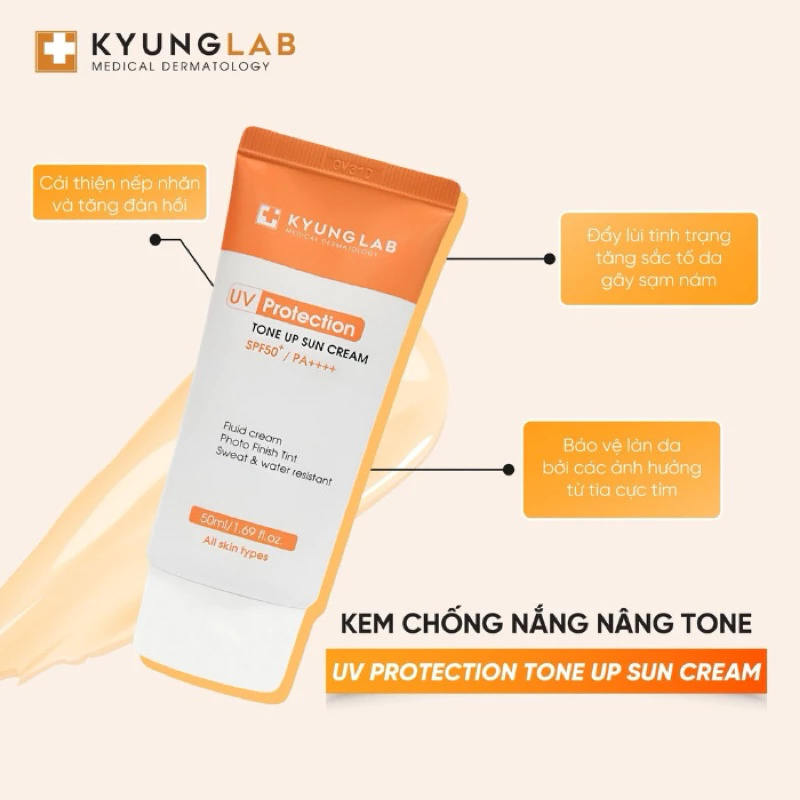 Kem chống nắng KyungLab Tone Up Sun Cream SPF50+ PA++++ 50ml , Dưỡng Trắng Nâng Tone, da trắng hồng tự nhiên