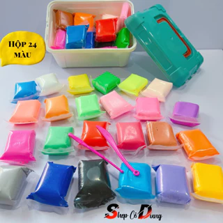 Hộp Đất sét Nhật 24 màu, Soft Clay Nhật Bản Nguyên liệu làm slime