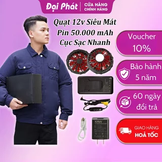 [MẪU MỚI 2024] Áo điều hòa nhật bản, áo quạt gió siêu mát, hàng nhập khẩu chất lượng cao, pin 50000mAh chạy liên tục 25h