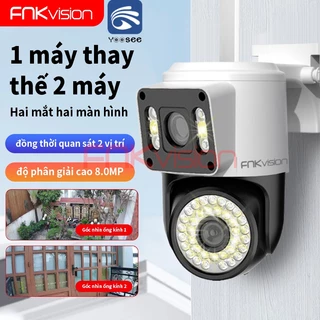 Camera Fnkvision Wifi 2 Mắt giám sát Ngoài Trời Không Dây Ip66 Thông Minh chống nước an toàn Yoosee 8.0mpx Siêu Nét