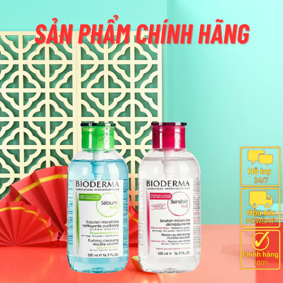 Nước Tẩy Trang Bioderma Chính Hãng Cho Da Dầu Mụn, Nhạy Cảm 500Ml  - KTW Beauty