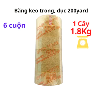 Băng keo trong, đục 200yard, nặng 1.8Kg, rộng 4.7cm, lõi giấy 5mm - Tân An An