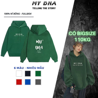 Áo hoodie màu có bigsize 110kg local brand cặp đôi nam nữ couple unisex form dáng rộng vải nỉ dày fullbox MY DNA 2024