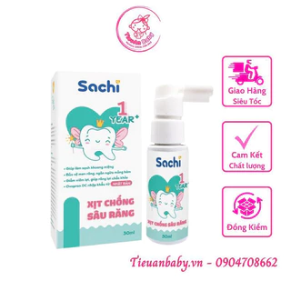 [Tặng bàn chải]Xịt Chống Sâu Răng Cho Bé SACHI Ngăn Ngừa Mảng Bám -30ml